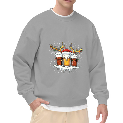 Reinbeer Beer Mugs Funny Christmas Party Crew Sweatshirt