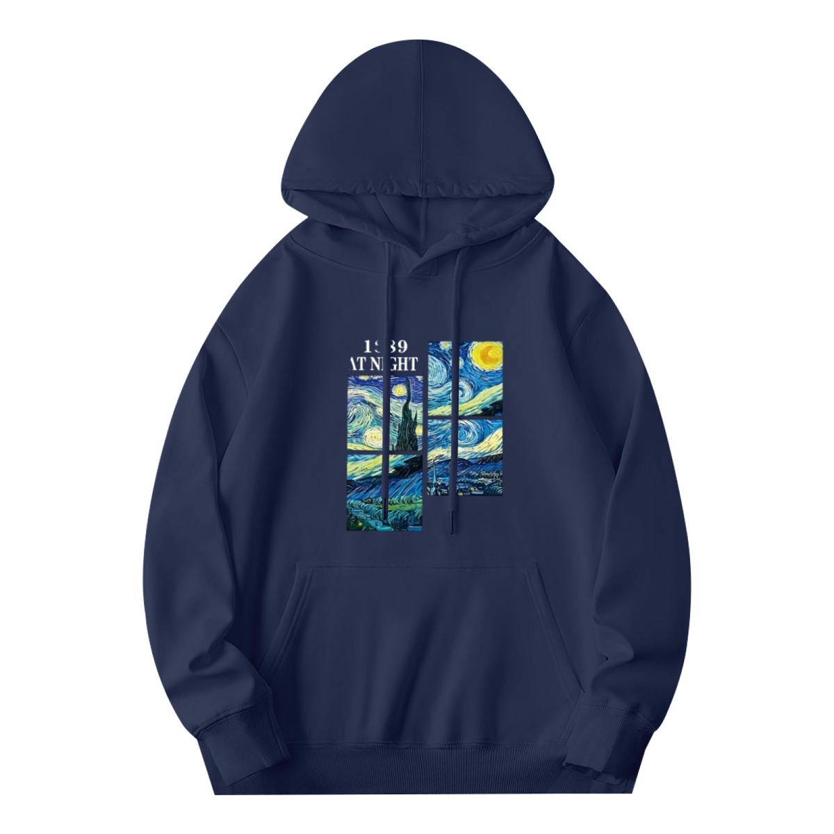 Van Gogh Starry Night Classic Art Block?Print Hoodie