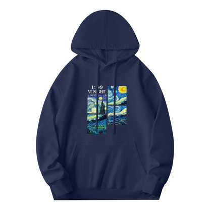Van Gogh Starry Night Classic Art Block?Print Hoodie