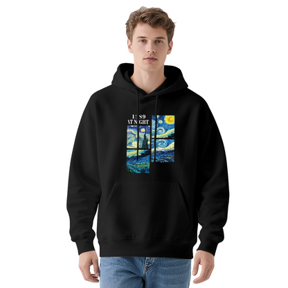 Van Gogh Starry Night Classic Art Block?Print Hoodie