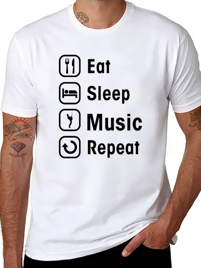 Eat Sleep Music Repeat Graphic Tee