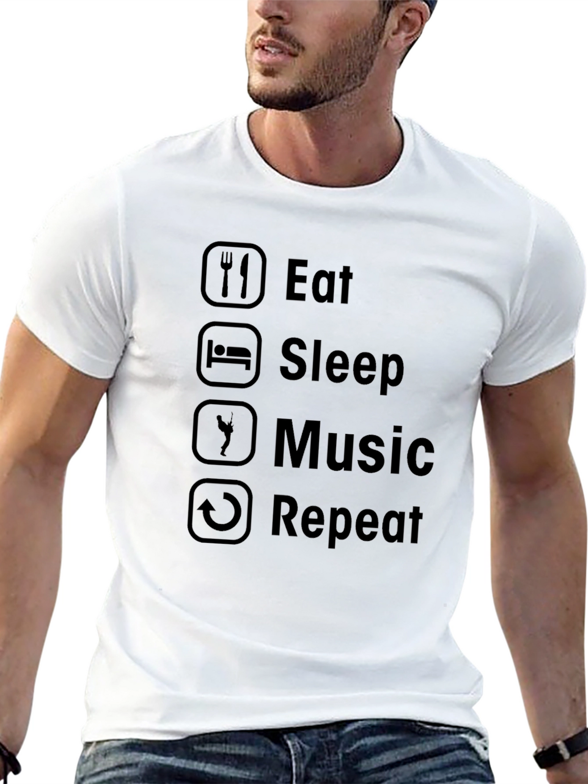 Eat Sleep Music Repeat Graphic Tee