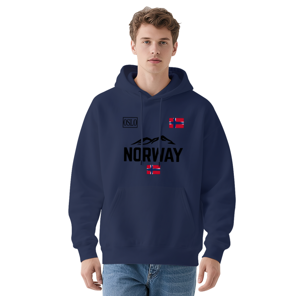 Norway Oslo National Flag Vintage Travel Hoodie