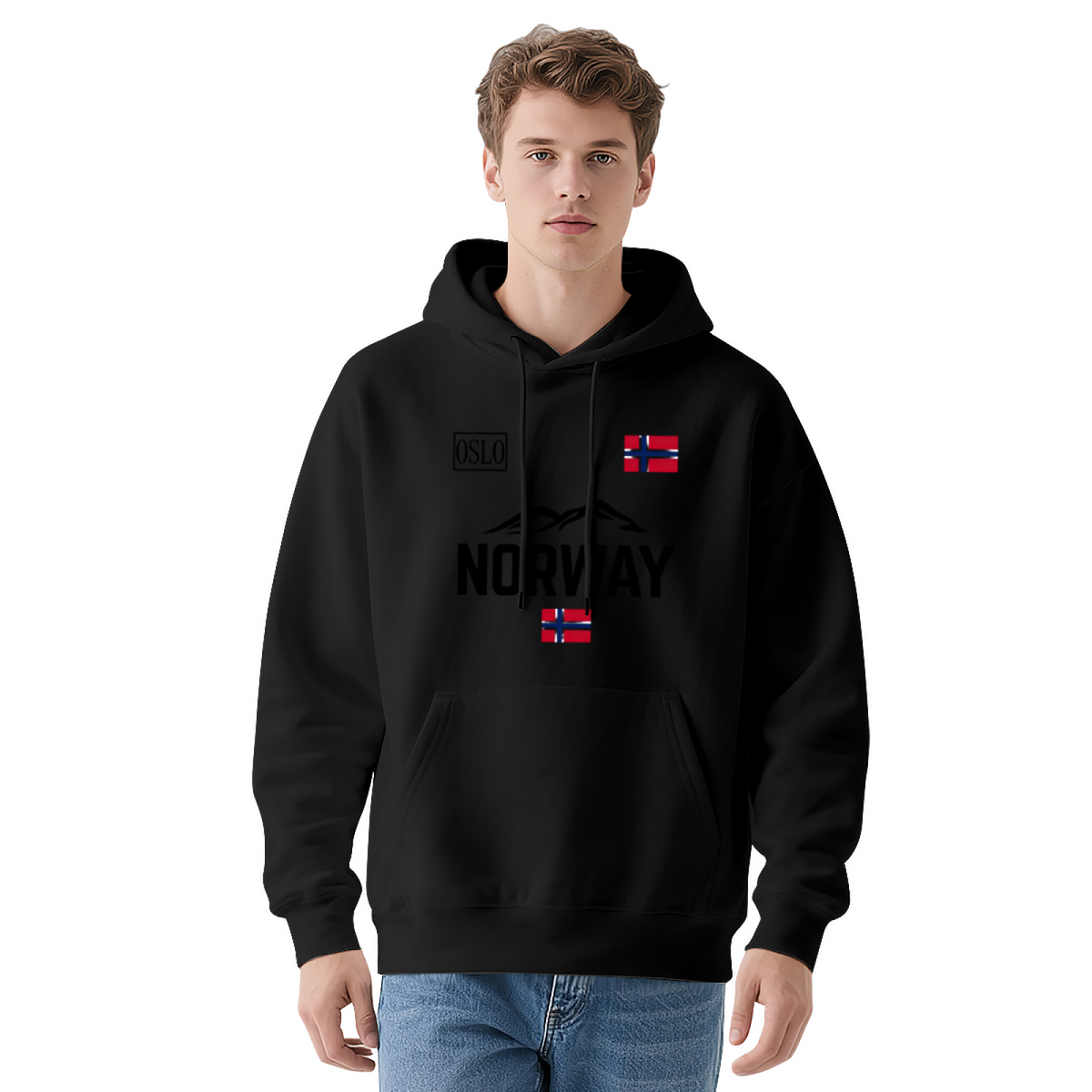 Norway Oslo National Flag Vintage Travel Hoodie