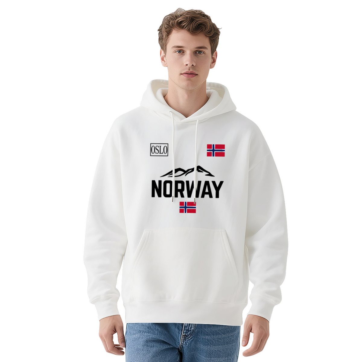 Norway Oslo National Flag Vintage Travel Hoodie