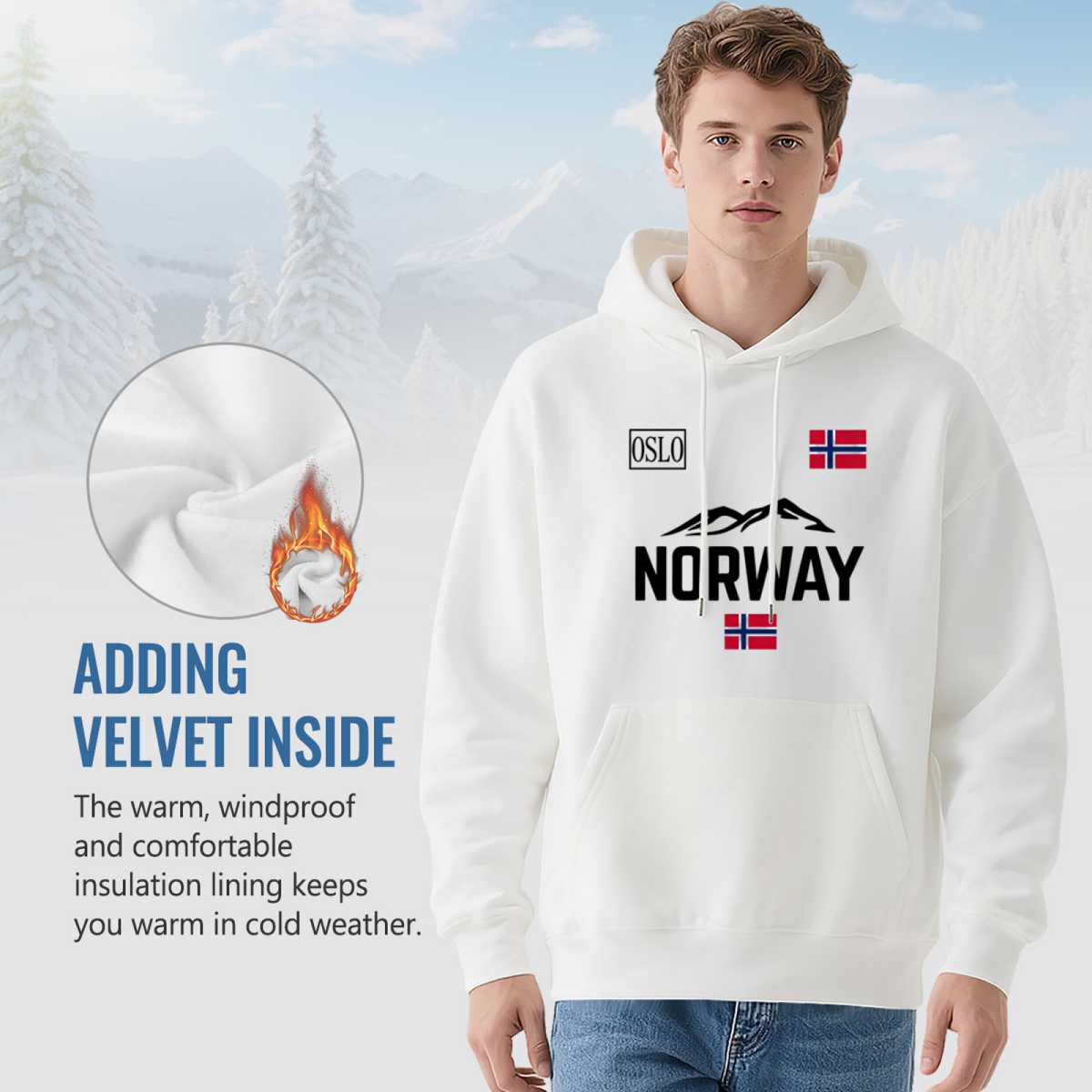 Norway Oslo National Flag Vintage Travel Hoodie