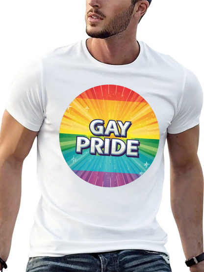 Gay Pride Rainbow Graphic Tee - Black