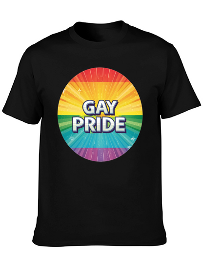 Gay Pride Rainbow Graphic Tee - Black
