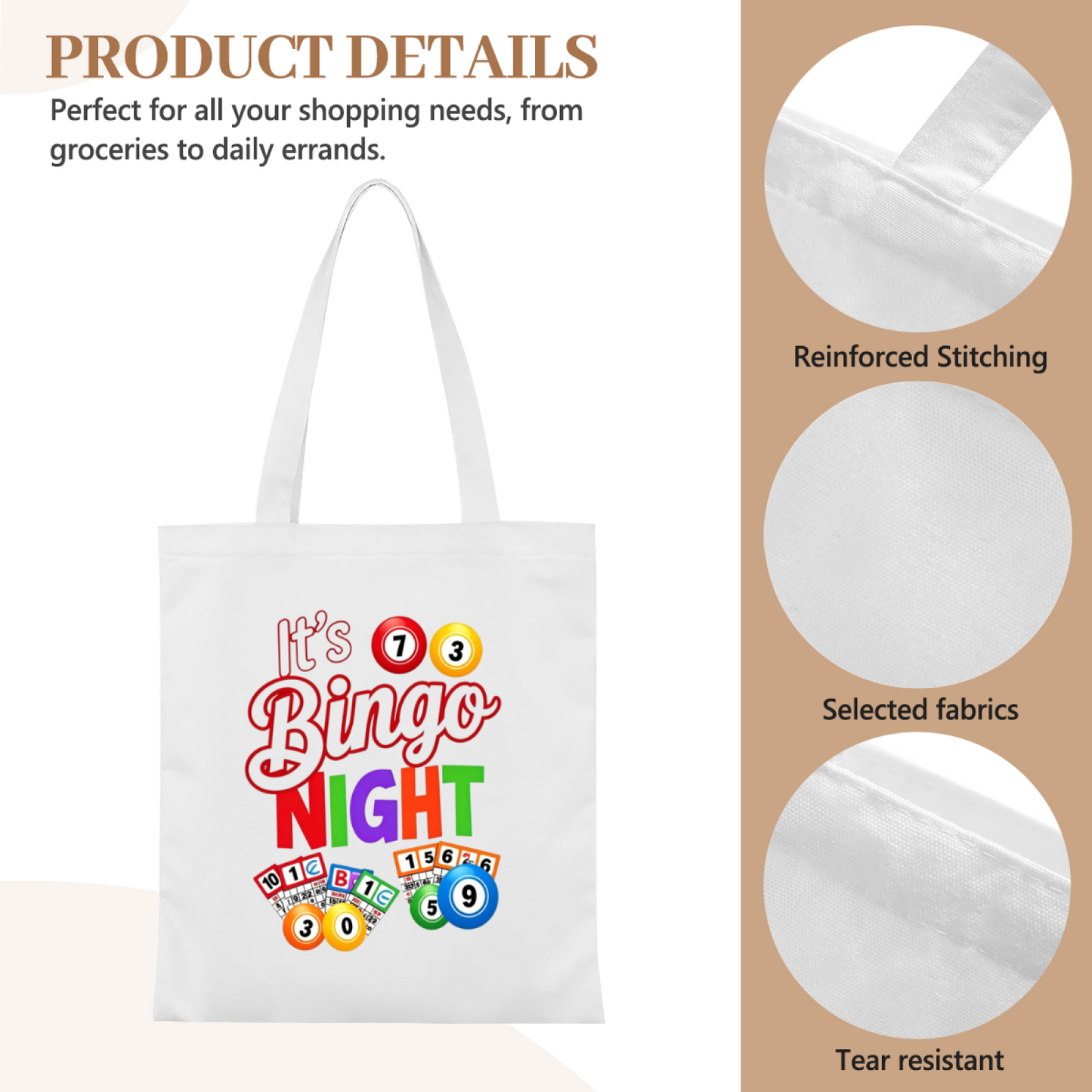 Color Scripture Letter Canvas Bag | God Is Within Her Inspirational Faith Tote