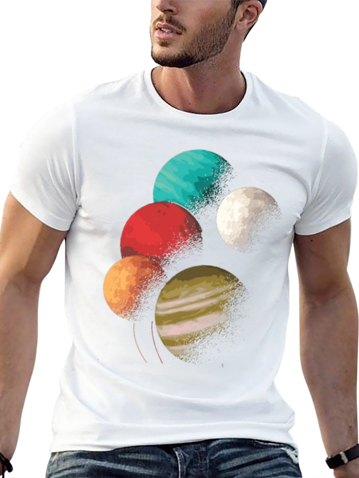 Planetary Graphic Tee - Space Lover T-Shirt