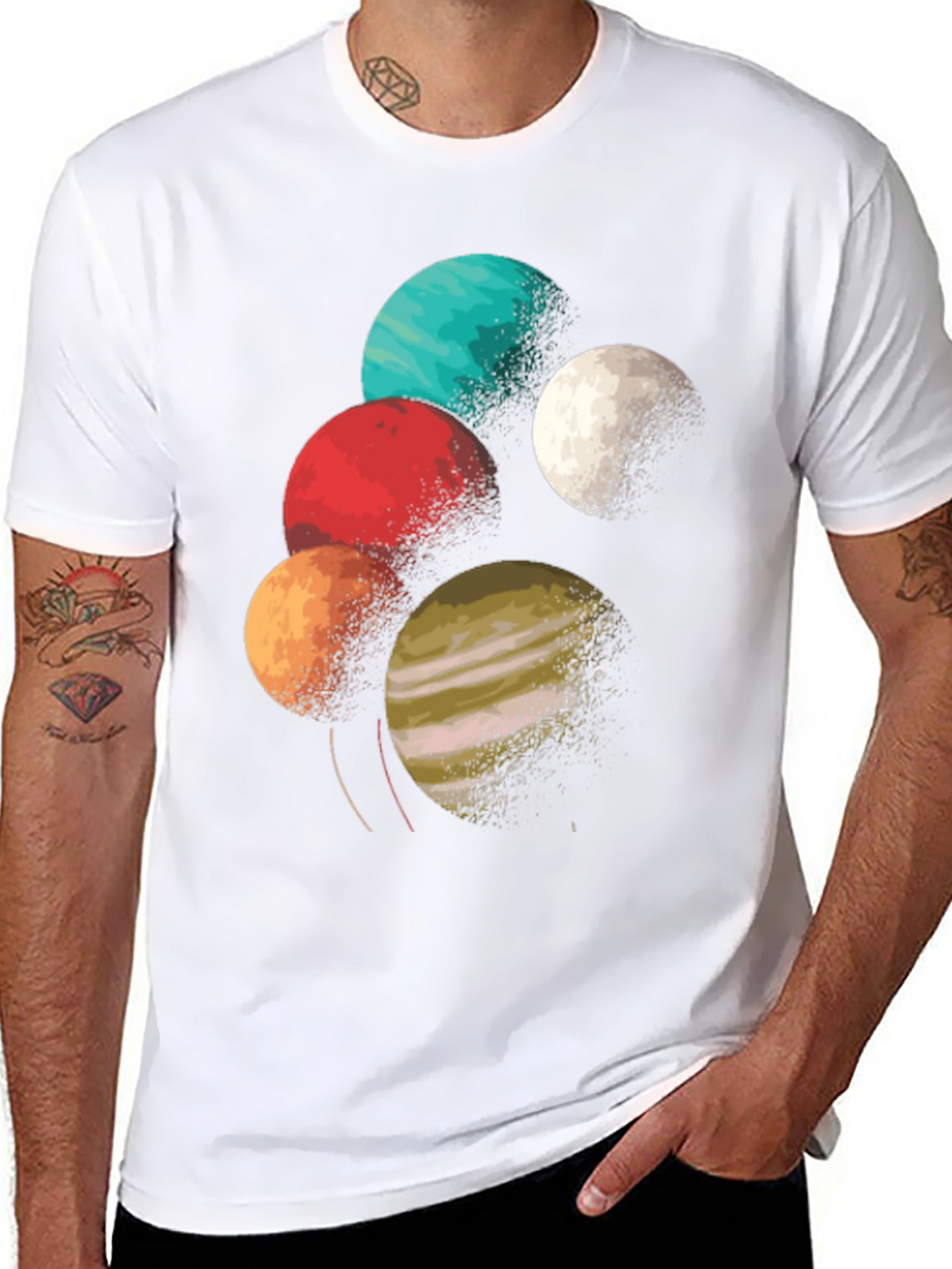 Planetary Graphic Tee - Space Lover T-Shirt