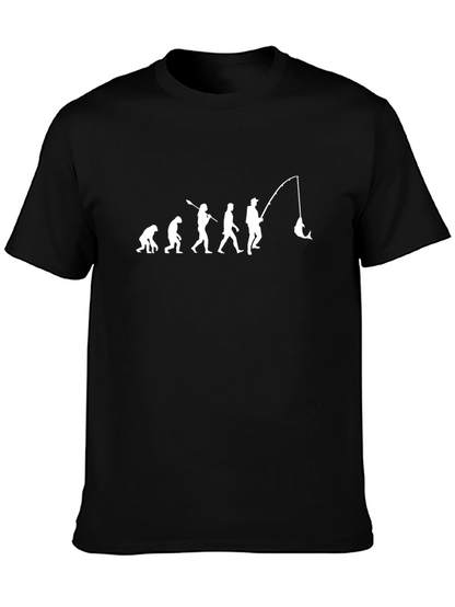 Evolution of Fishing Black T-Shirt