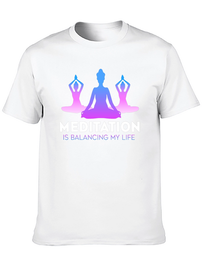 Meditation Balancing Life Black T-Shirt