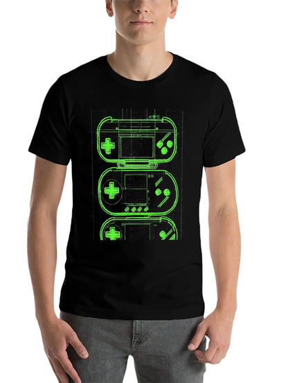 Retro Gaming T-Shirt - Neon Game Controller Design
