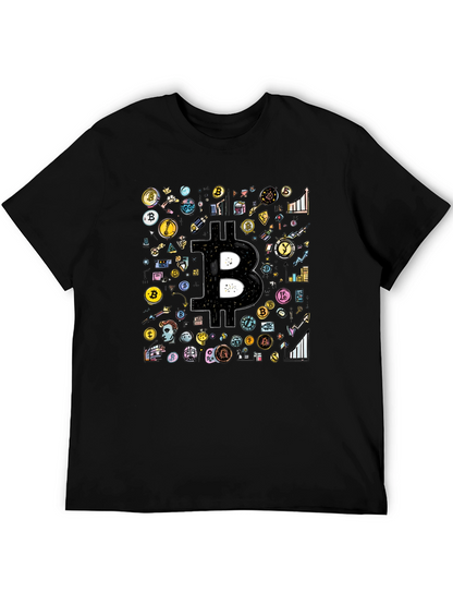 Bitcoin Crypto Black T-Shirt Cool Design