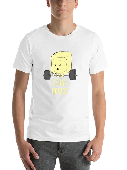 Vegan Power T-Shirt - Weightlifting Tofu Design