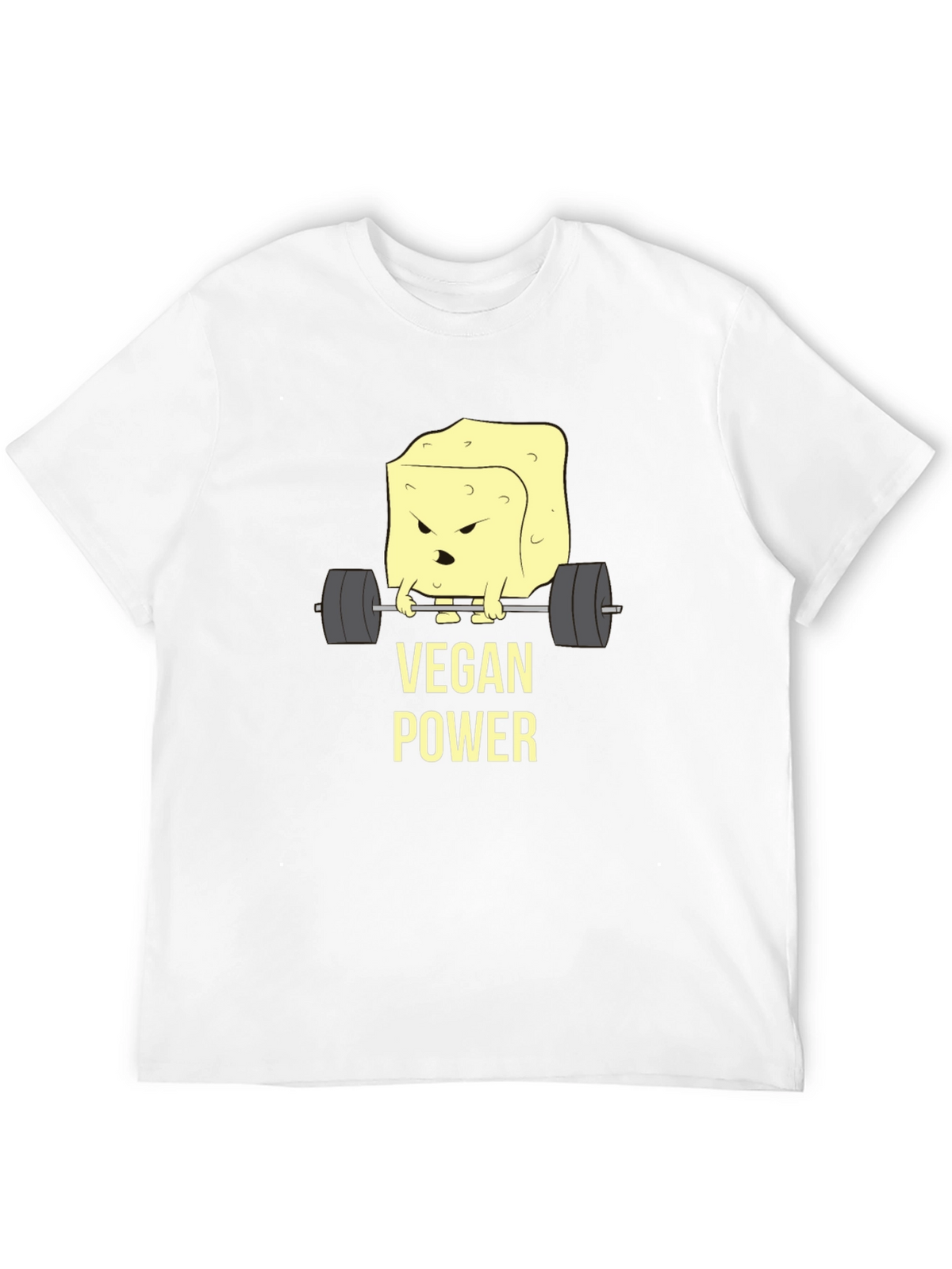 Vegan Power T-Shirt - Weightlifting Tofu Design