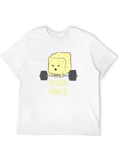 Vegan Power T-Shirt - Weightlifting Tofu Design