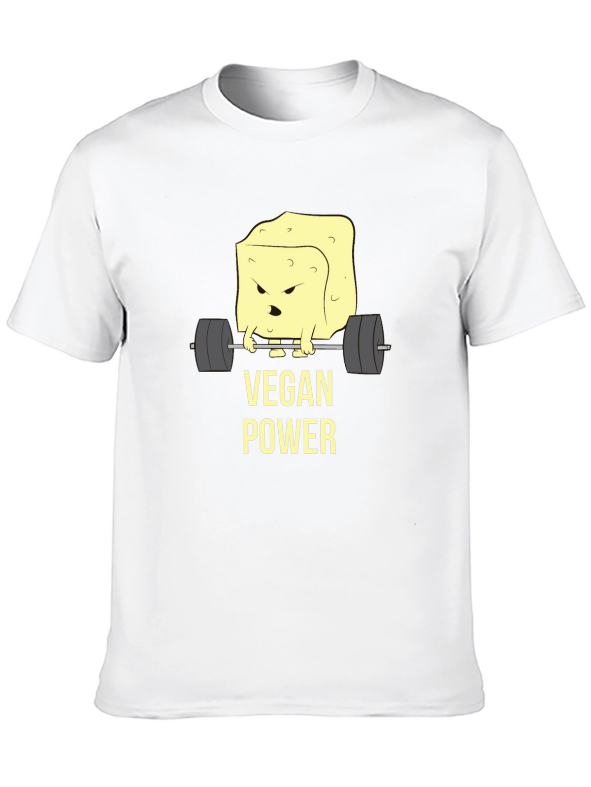 Vegan Power T-Shirt - Weightlifting Tofu Design