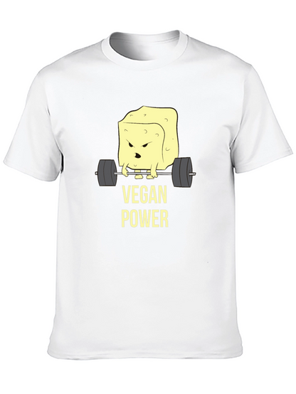 Vegan Power T-Shirt - Weightlifting Tofu Design