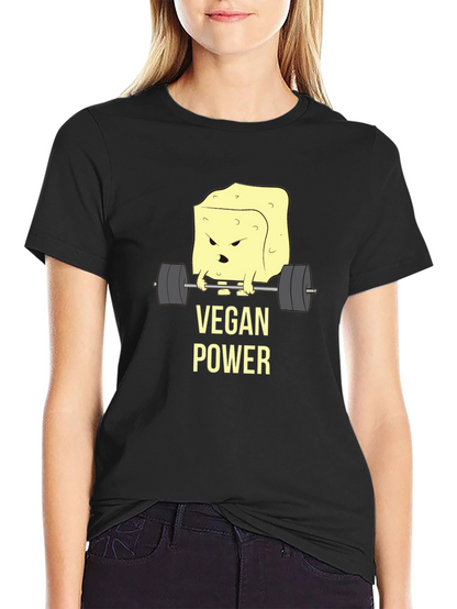 Vegan Power T-Shirt - Weightlifting Tofu Design