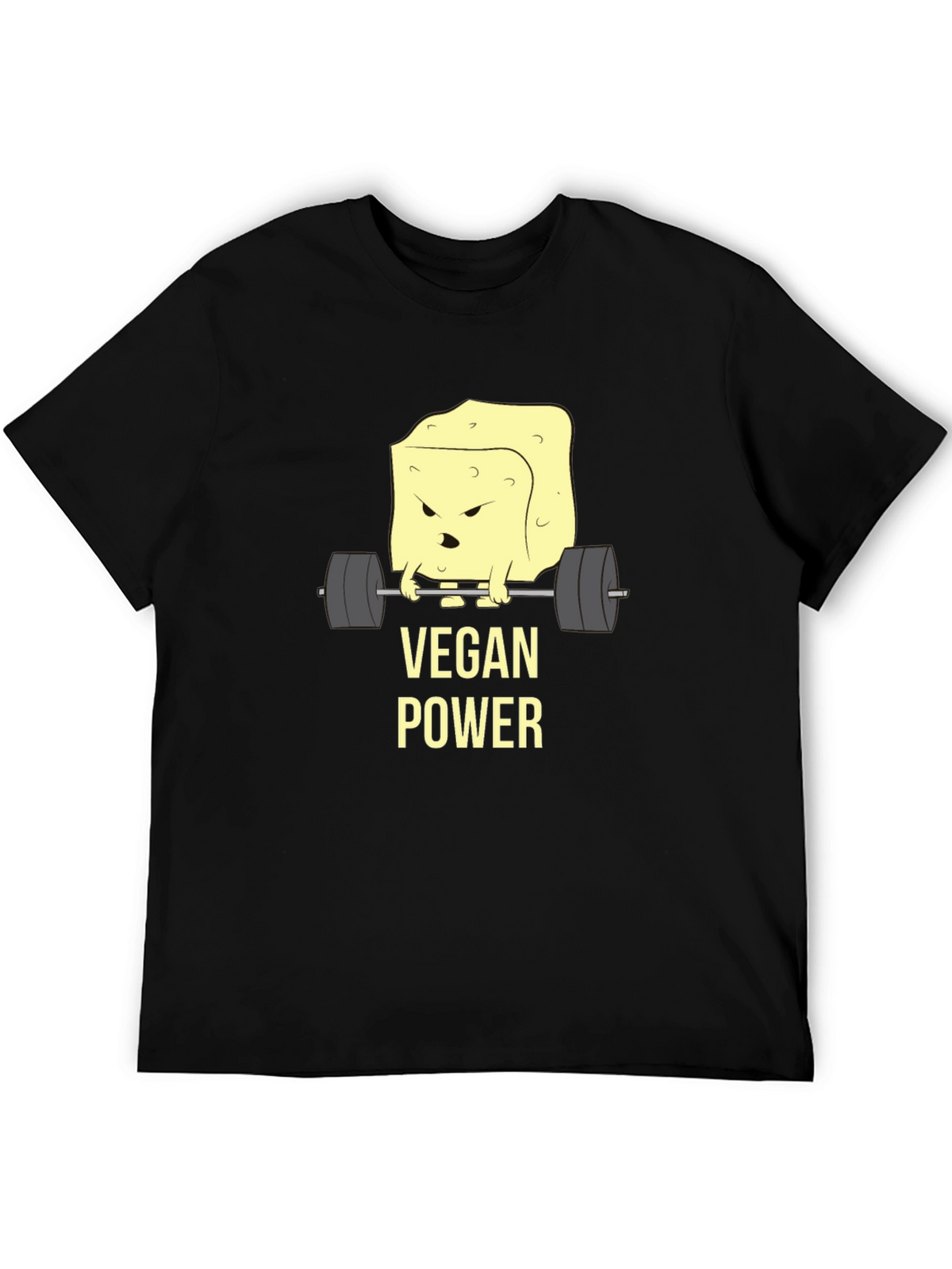 Vegan Power T-Shirt - Weightlifting Tofu Design