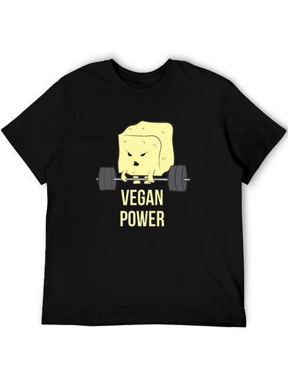 Vegan Power T-Shirt - Weightlifting Tofu Design