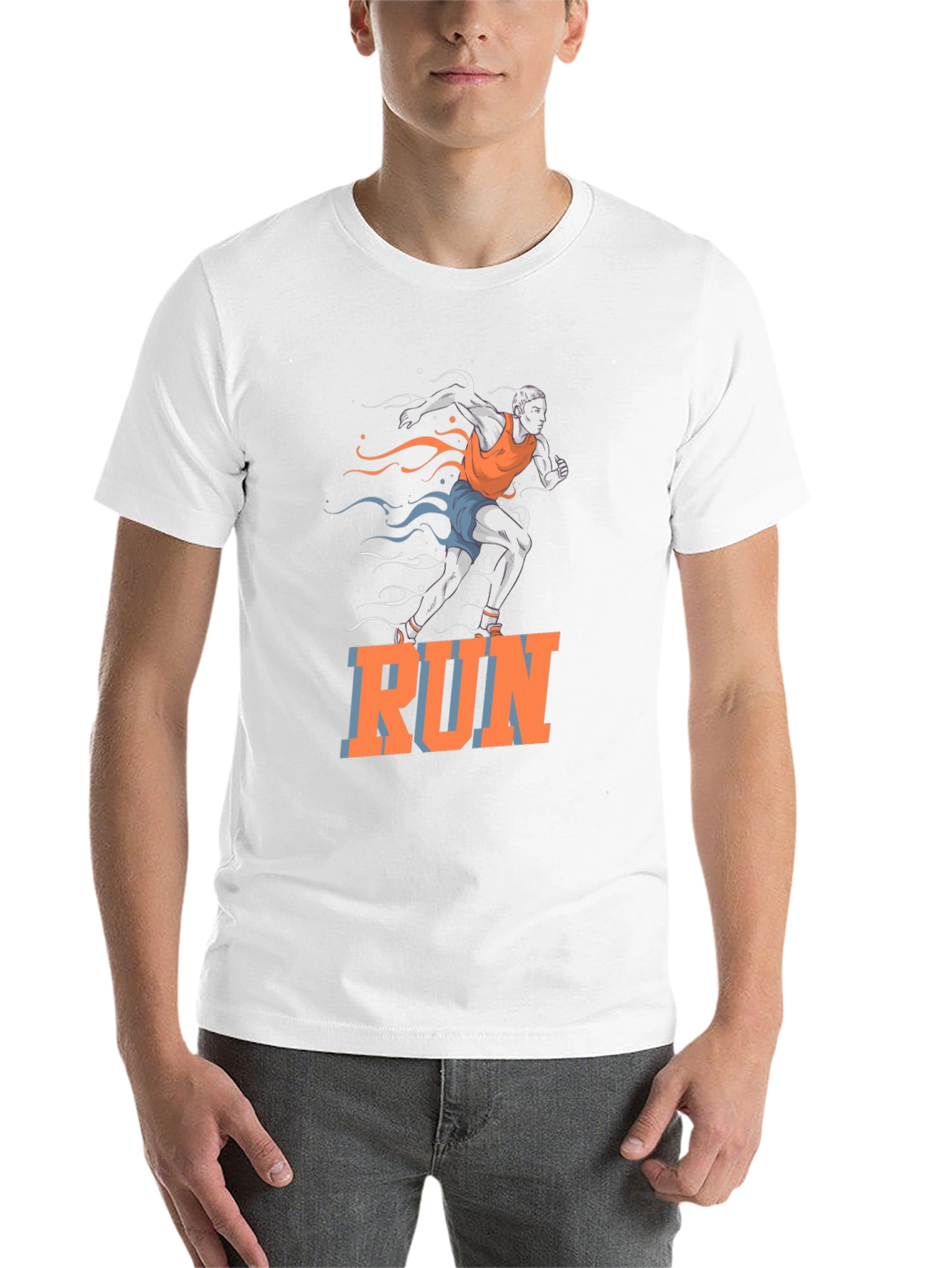 Mens Run Graphic T-Shirt - Black