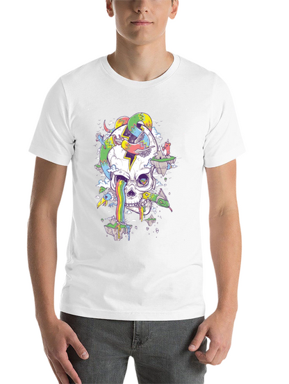 Psychedelic Skull Graphic Tee - Black T-Shirt