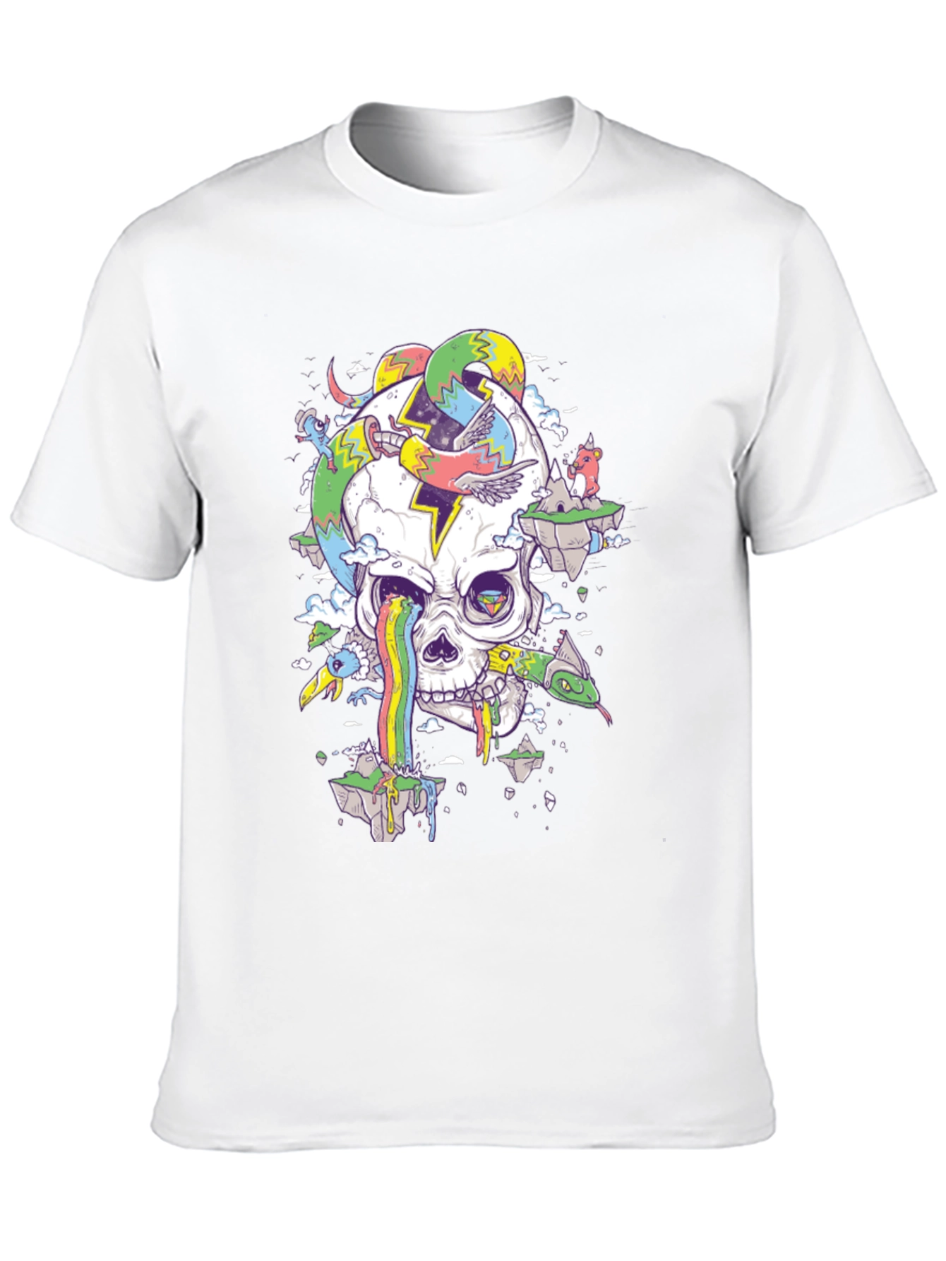 Psychedelic Skull Graphic Tee - Black T-Shirt