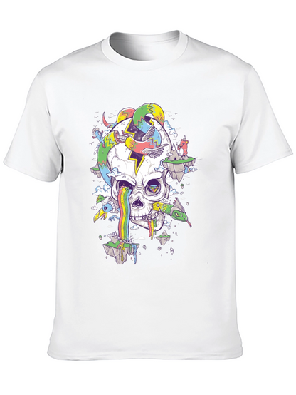 Psychedelic Skull Graphic Tee - Black T-Shirt