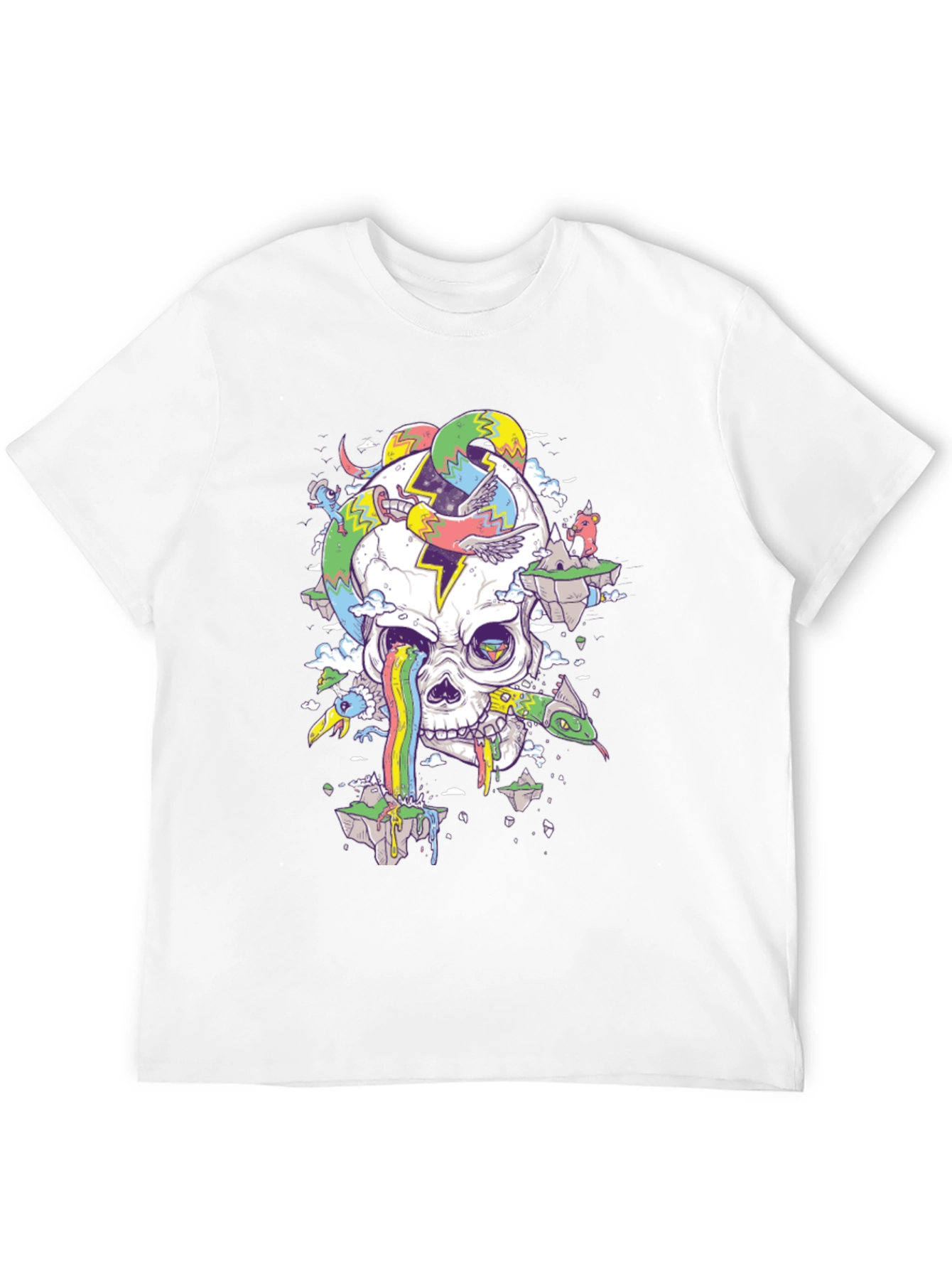 Psychedelic Skull Graphic Tee - Black T-Shirt
