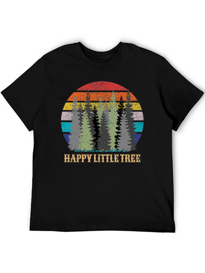 Happy Little Tree Graphic Tee - Retro Style