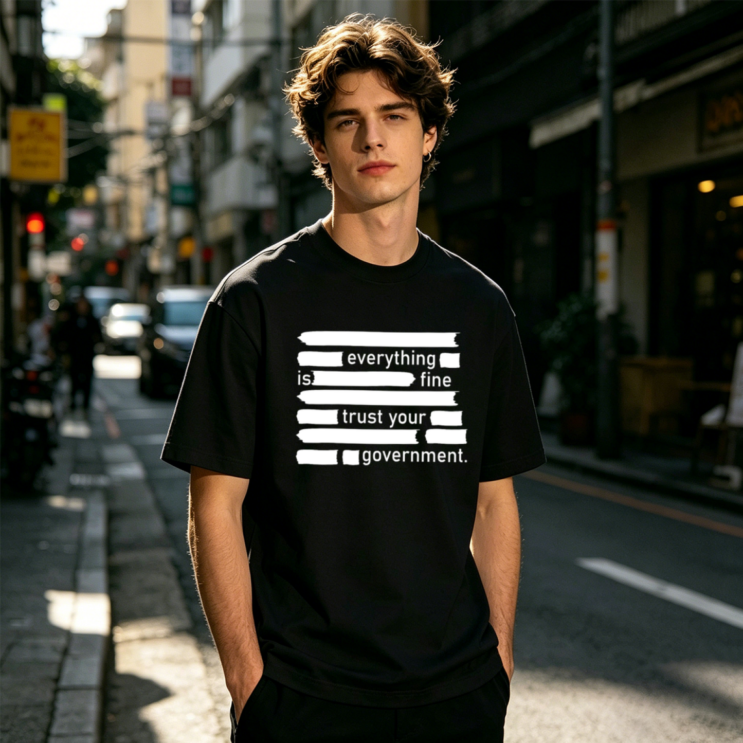 Everything Is Fine Censored Funny Political Slogan Tee