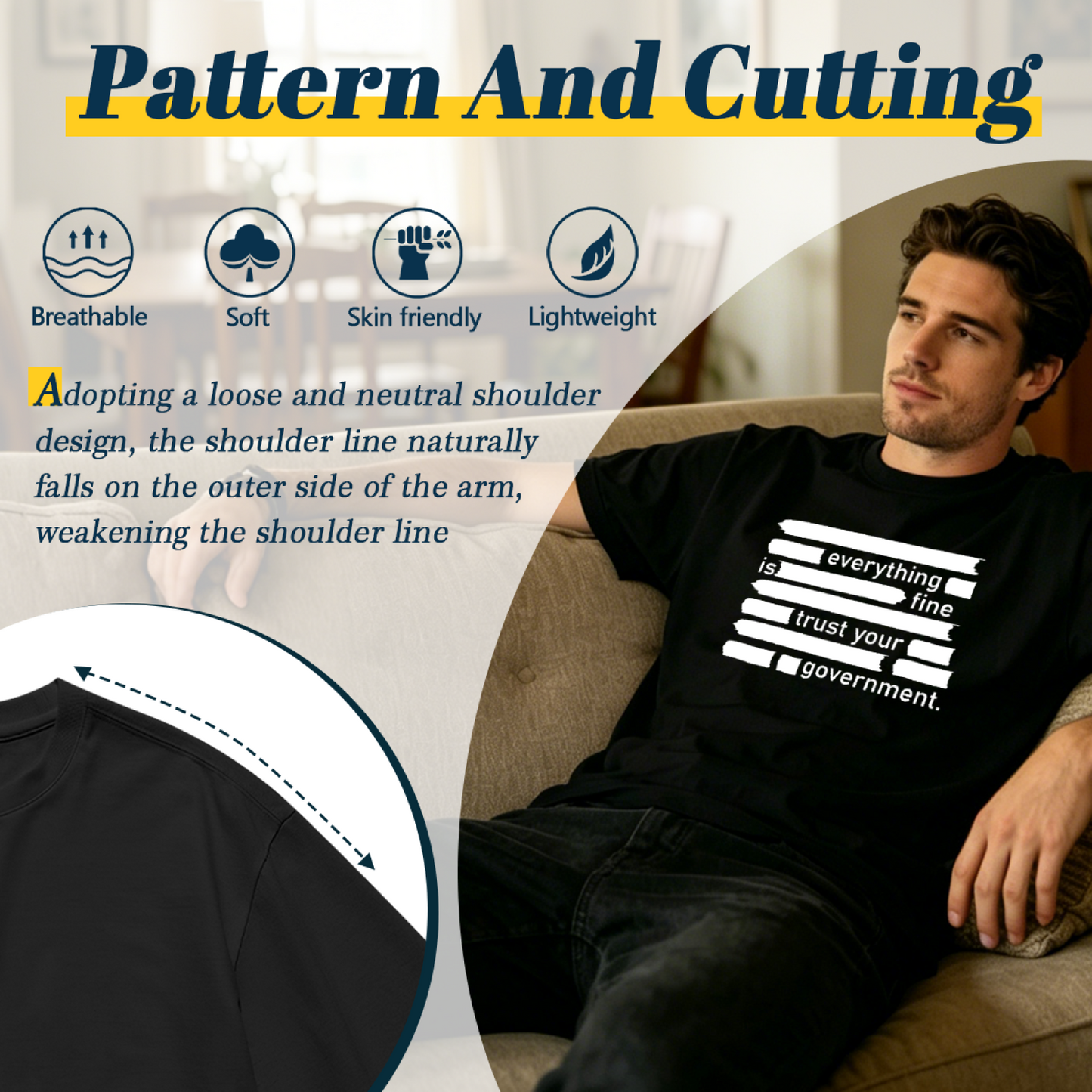 Everything Is Fine Censored Funny Political Slogan Tee