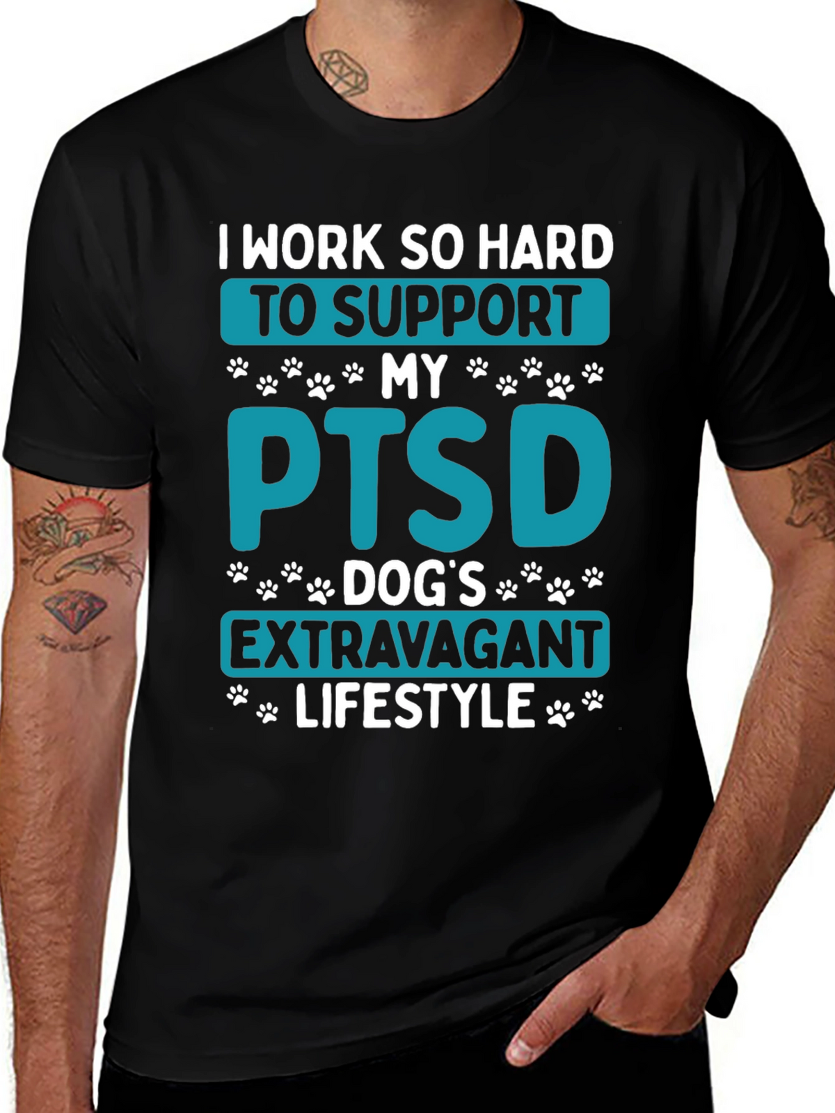 PTSD Dog Dad T-Shirt - Extravagant Lifestyle Tee