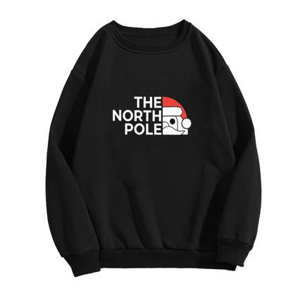 The North Pole Half Santa Minimal Christmas Crewneck Sweatshirt