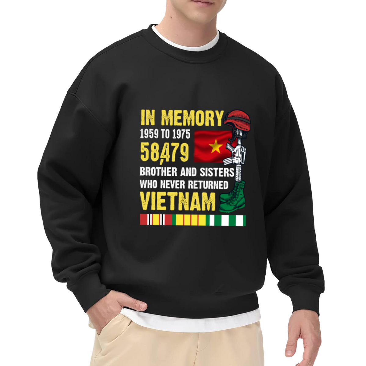 Vietnam War Memorial Remembrance Honor Crewneck Sweatshirt