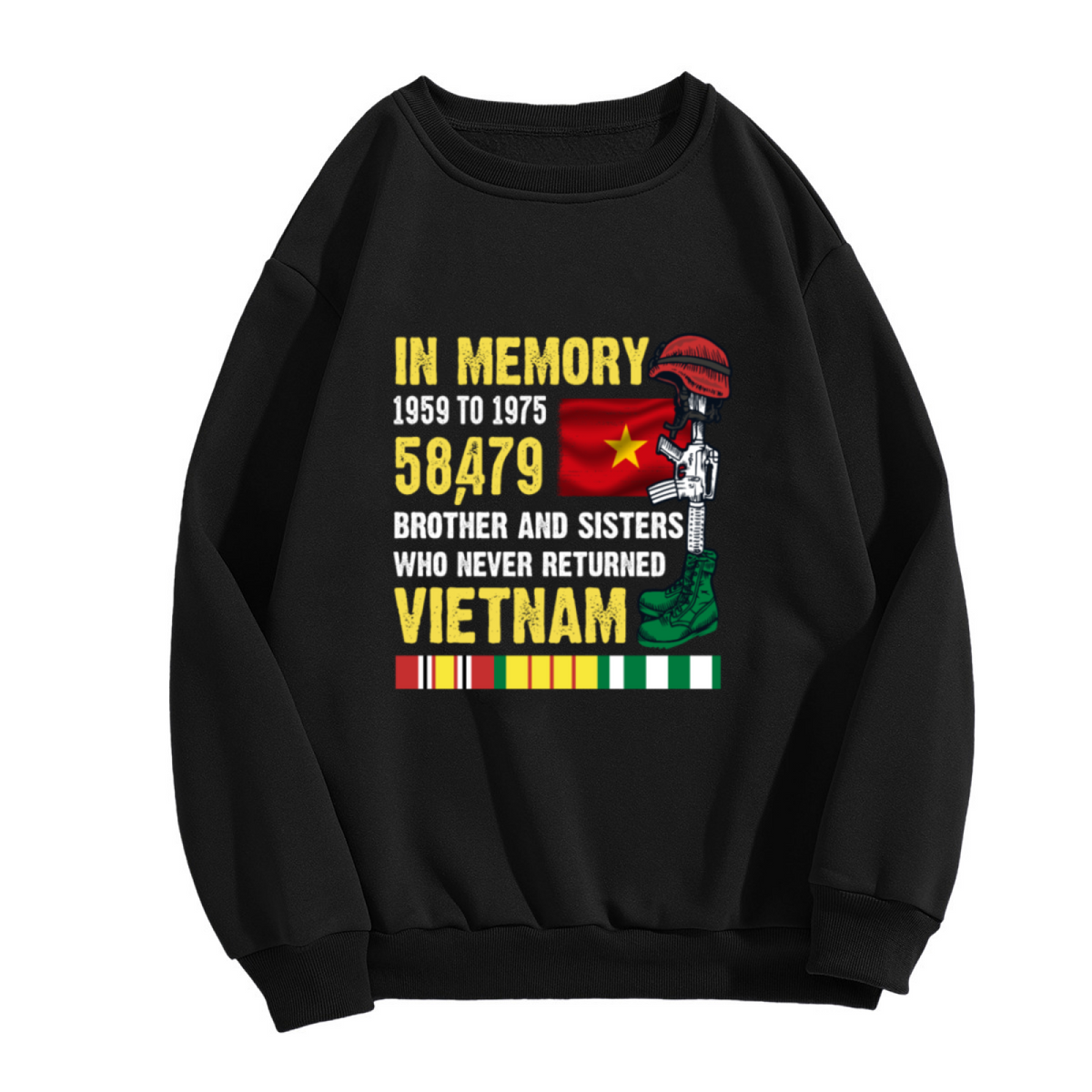 Vietnam War Memorial Remembrance Honor Crewneck Sweatshirt