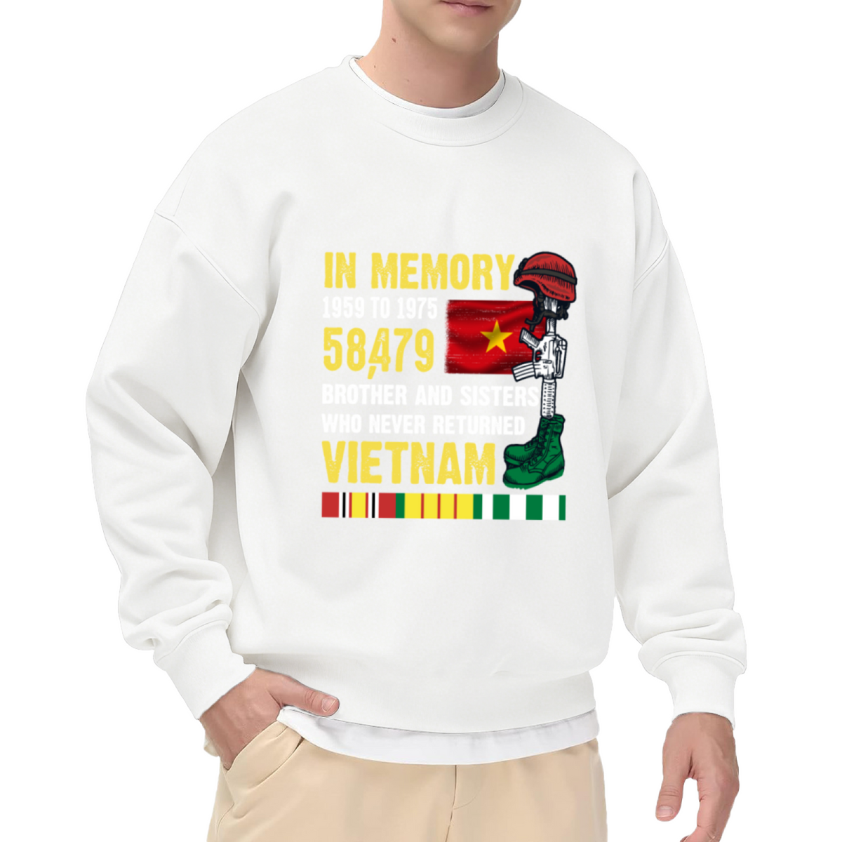 Vietnam War Memorial Remembrance Honor Crewneck Sweatshirt