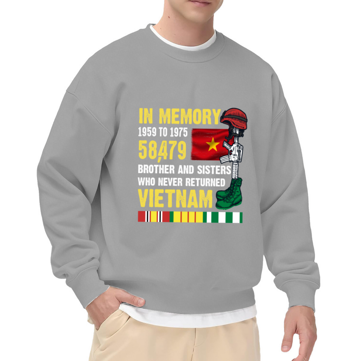 Vietnam War Memorial Remembrance Honor Crewneck Sweatshirt