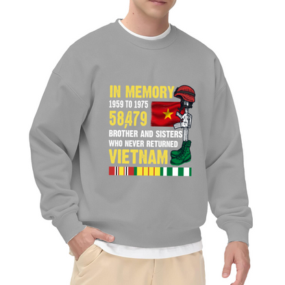 Vietnam War Memorial Remembrance Honor Crewneck Sweatshirt