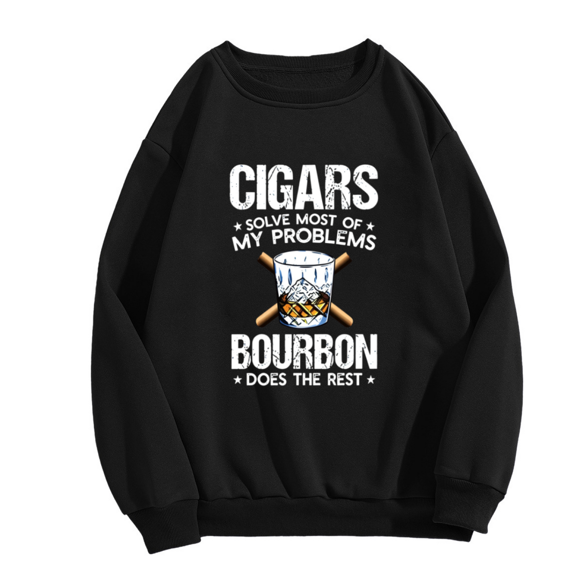 Cigars & Bourbon Whiskey Vintage Graphic Crewneck Sweatshirt