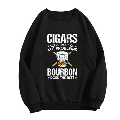 Cigars & Bourbon Whiskey Vintage Graphic Crewneck Sweatshirt