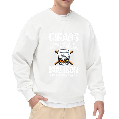 Cigars & Bourbon Whiskey Vintage Graphic Crewneck Sweatshirt