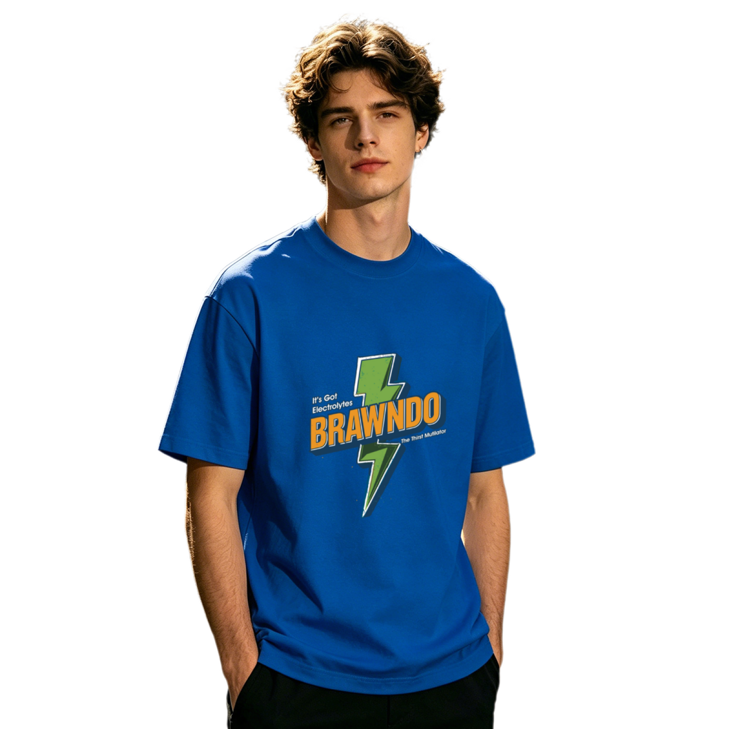 Men's Brawndo Lightning Retro Movie Reference Graphic Tee