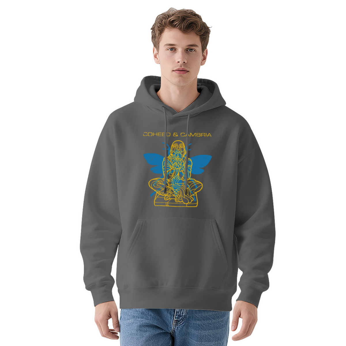 Coheed & Cambria Band Art Gray Hoodie, Rock Music Fan Relaxed Top