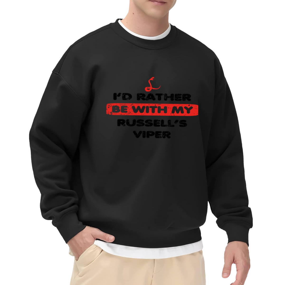 I'd Rather Be With My Russell¡¯s Viper Snake Lover Graphic Crewneck Sweatshirt