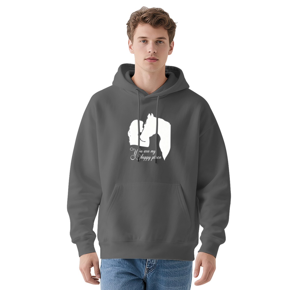 You Are My Happy Place Horse Lover Silhouette Hoodie