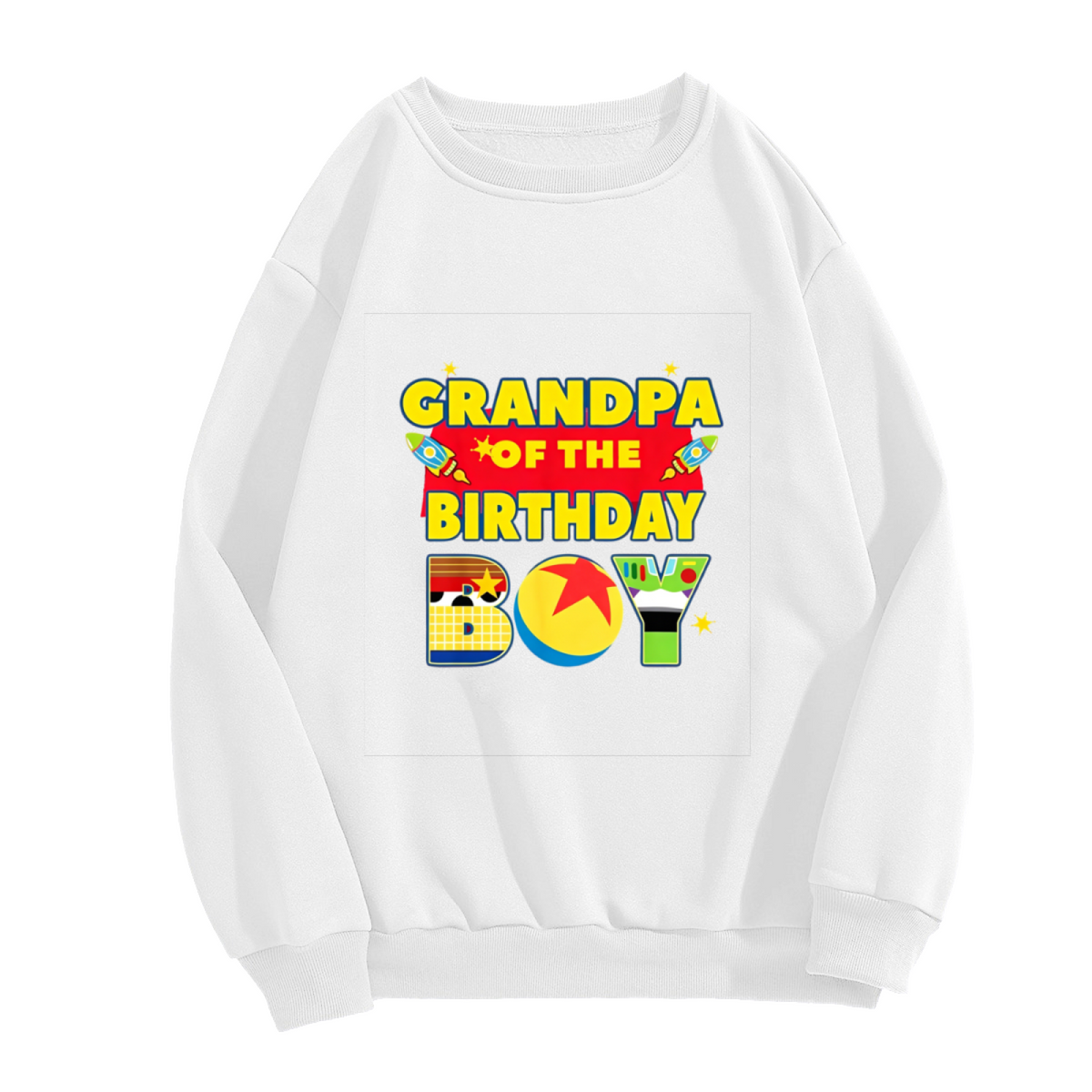 Grandpa Of The Birthday Boy Fun Birthday Theme Crewneck Sweatshirt
